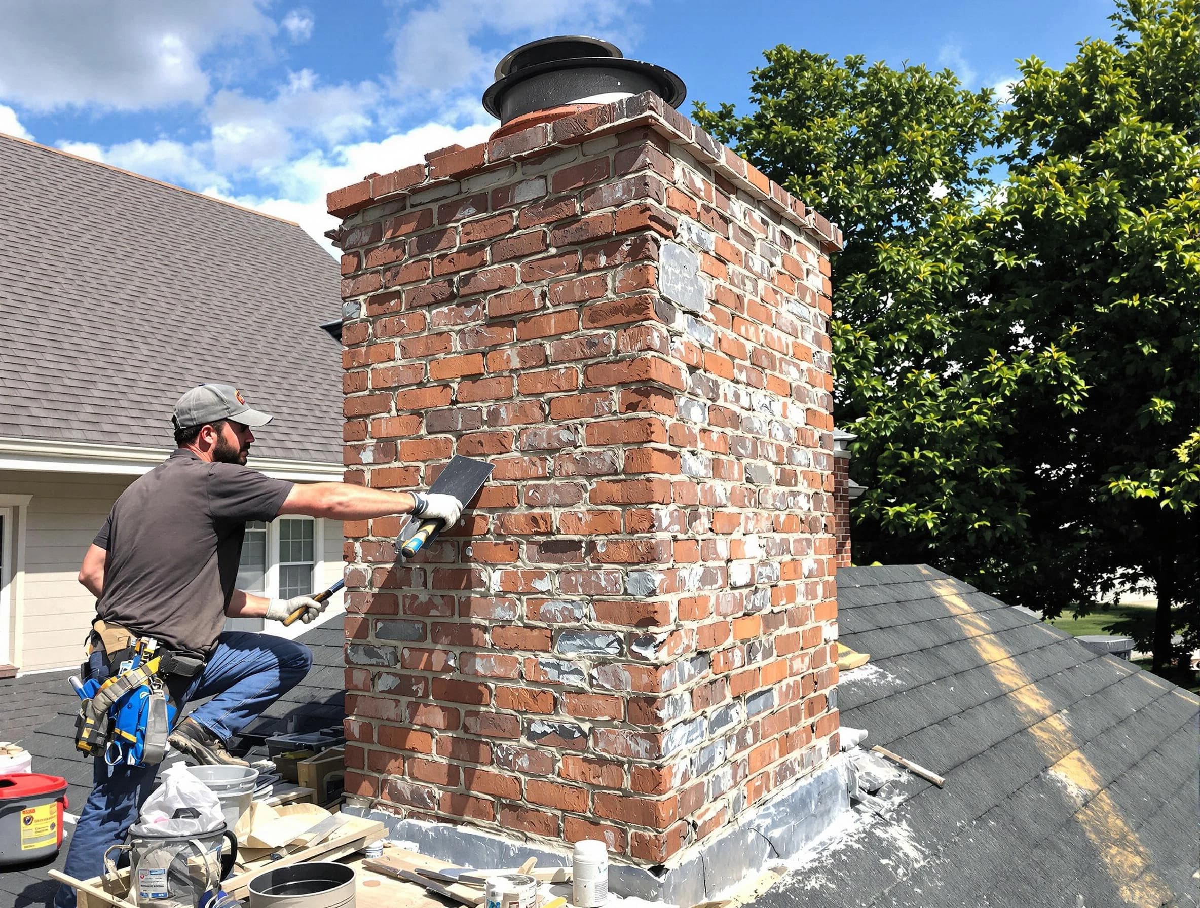 Completed chimney rebuild by Brook Highland Chimney Sweep in Brook Highland, AL