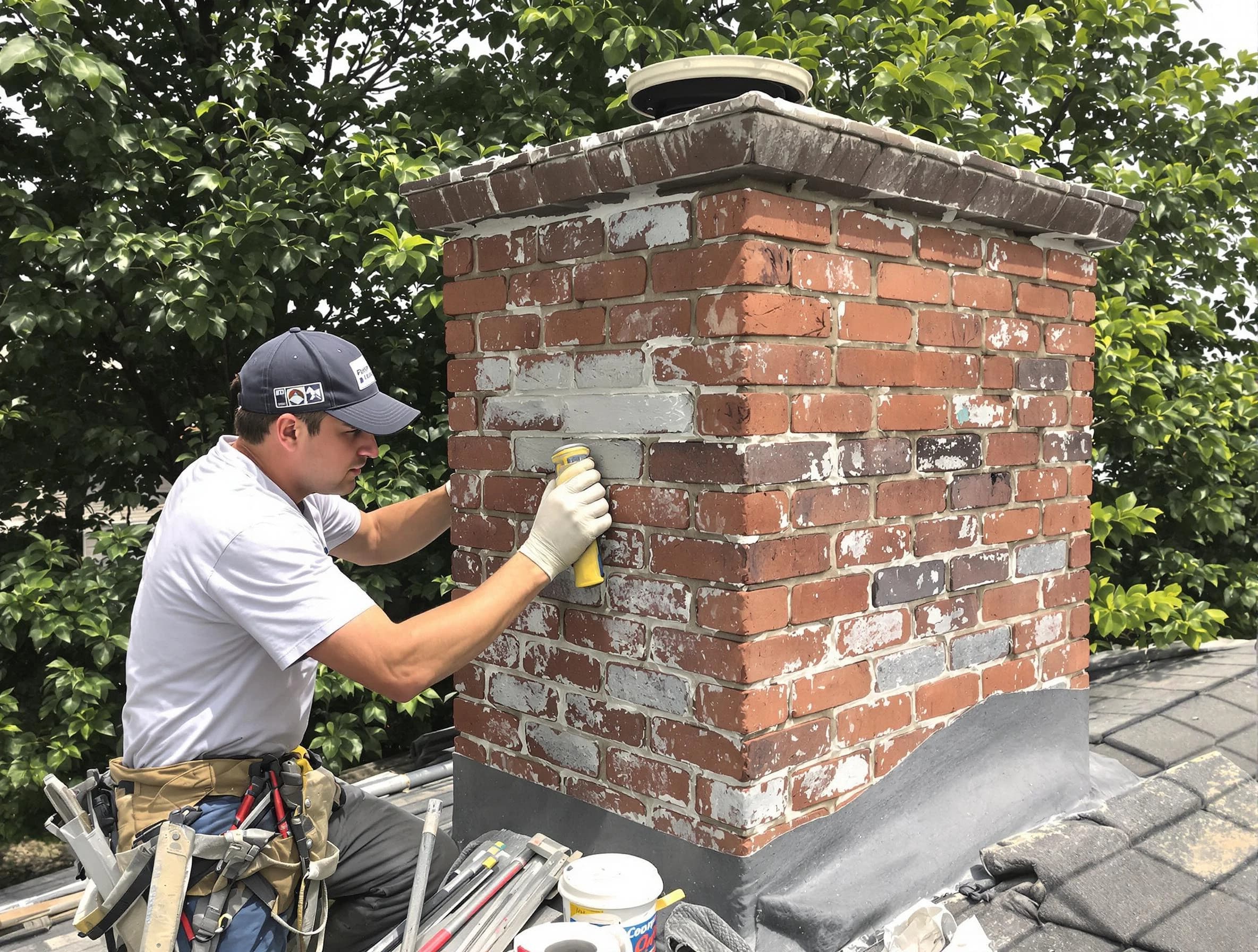 Brook Highland Chimney Sweep restoring an aging chimney in Brook Highland, AL