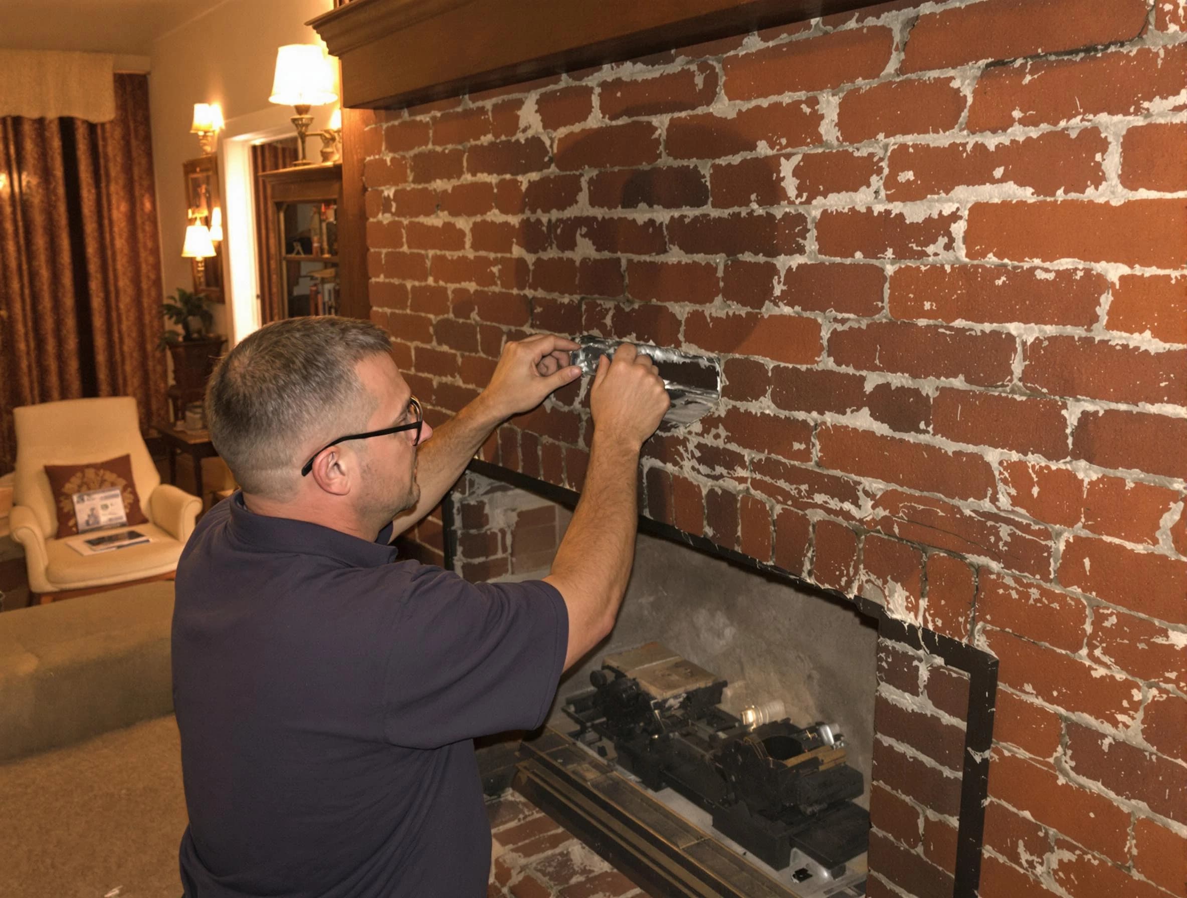Brook Highland Chimney Sweep expert fixing a fireplace in Brook Highland, AL