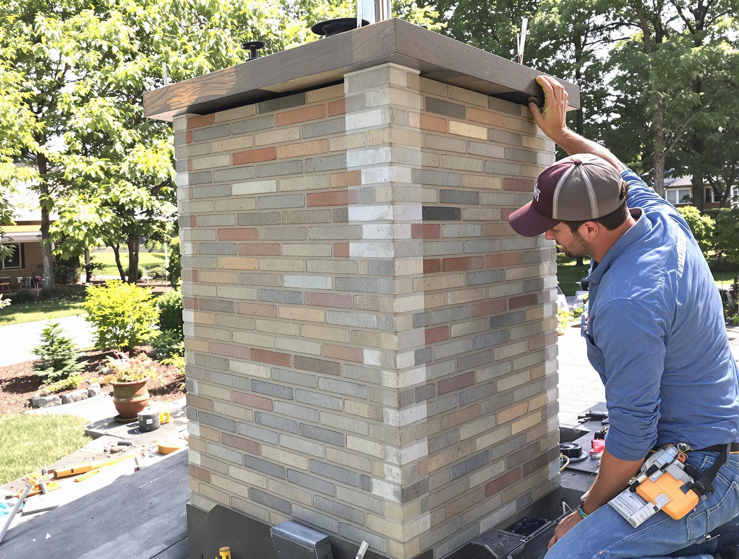 Brook Highland Chimney Sweep completing a modern chimney remodel in Brook Highland, AL