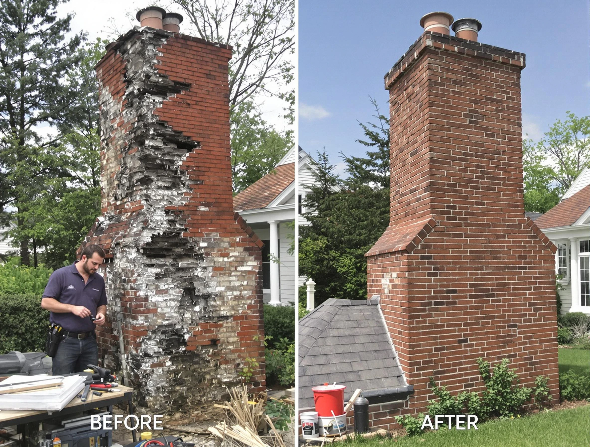 Brook Highland Chimney Sweep performing a full chimney restoration in Brook Highland, AL