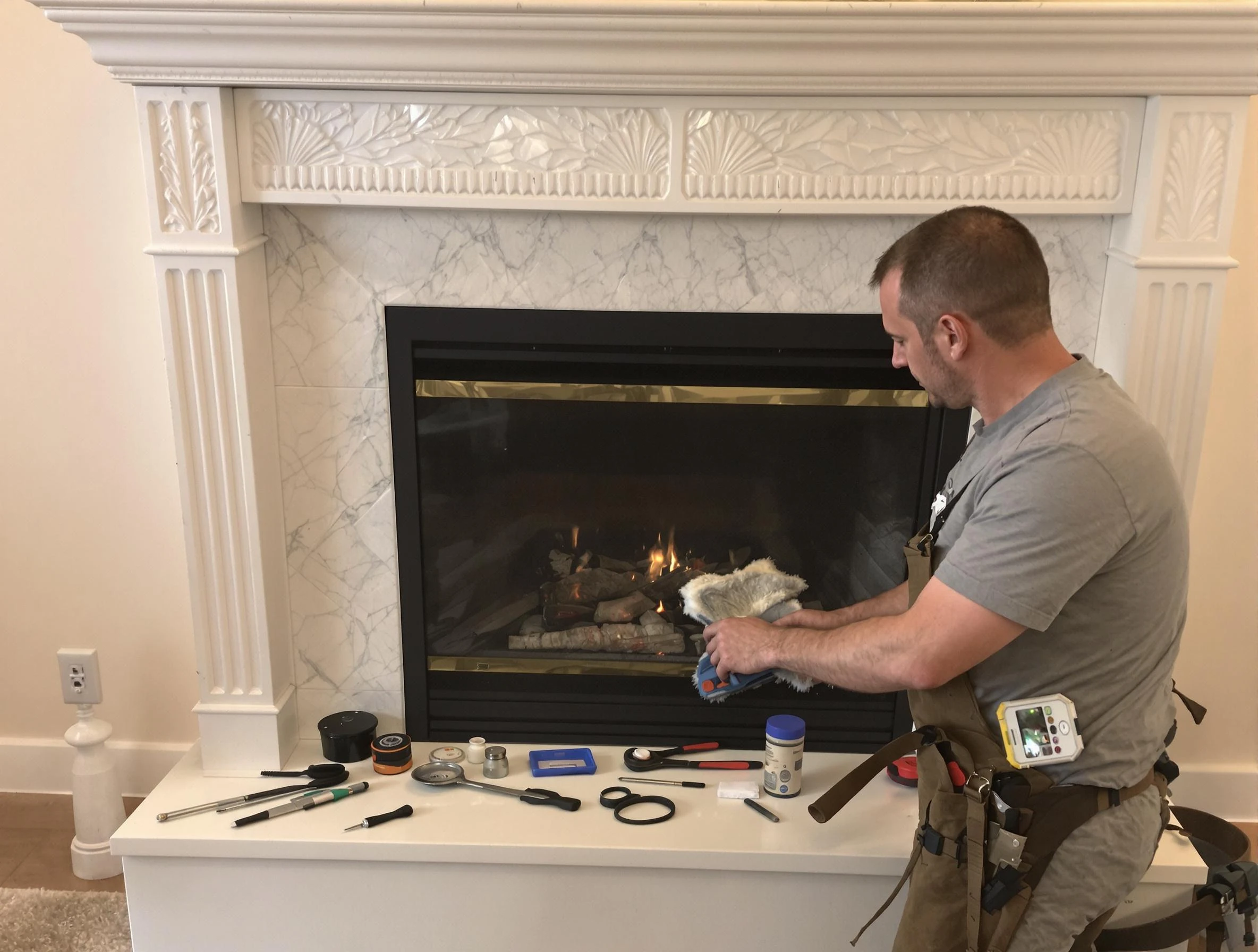Brook Highland Chimney Sweep performing fireplace maintenance in Brook Highland, AL